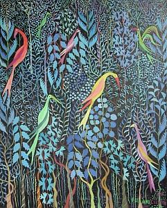 Feliciano Carballo "Selva Azul con Pájaro"